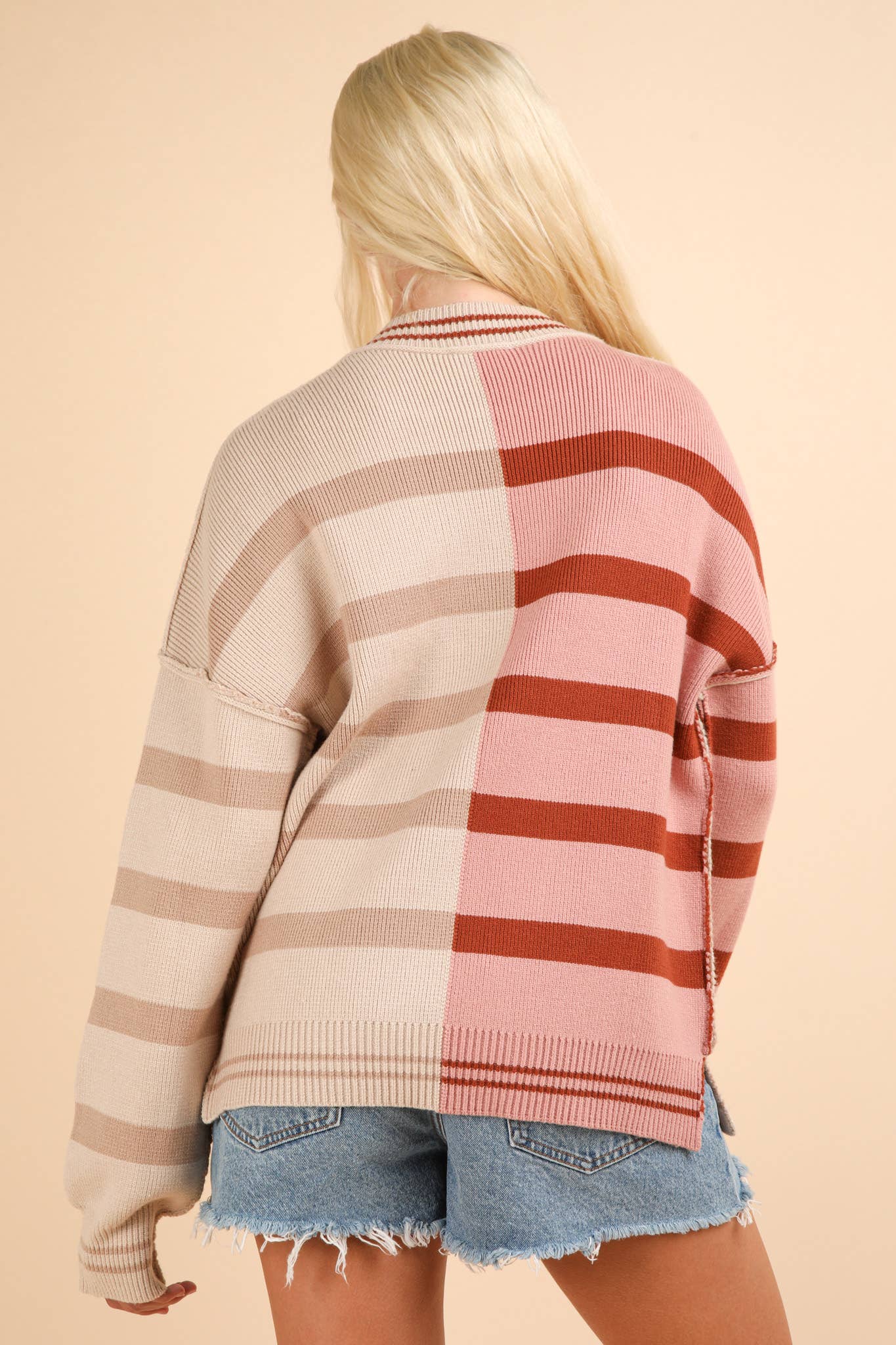 Avery Color Block Striped Sweater