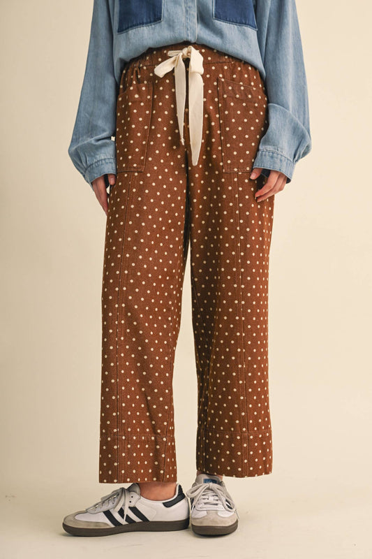 Polka Dot Drawstring Pants