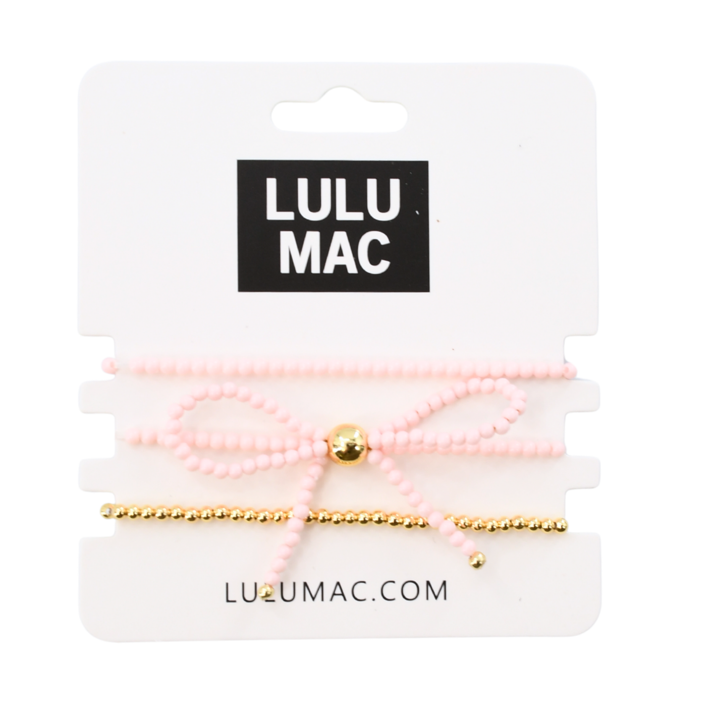 LULU Bow Bracelet Stack  LIGHT PINK