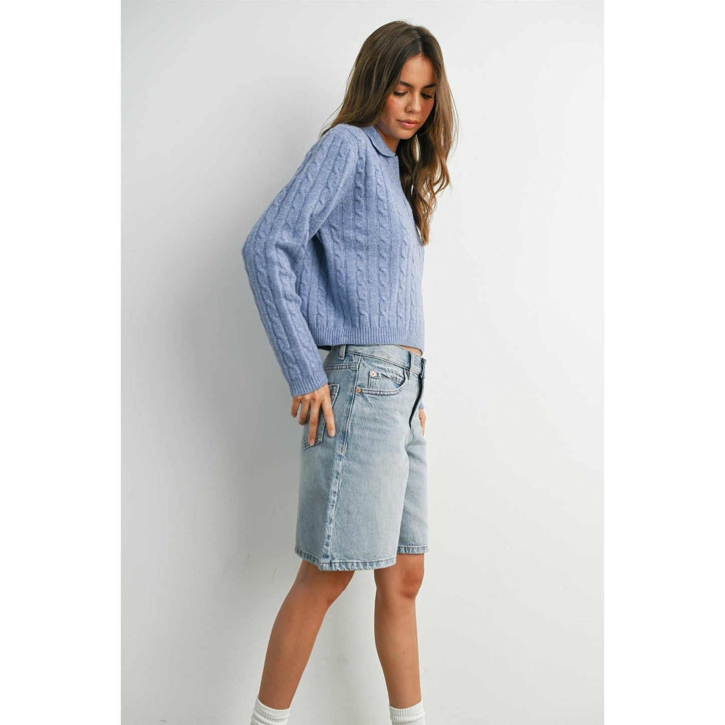Brook Cable Collared Sweater