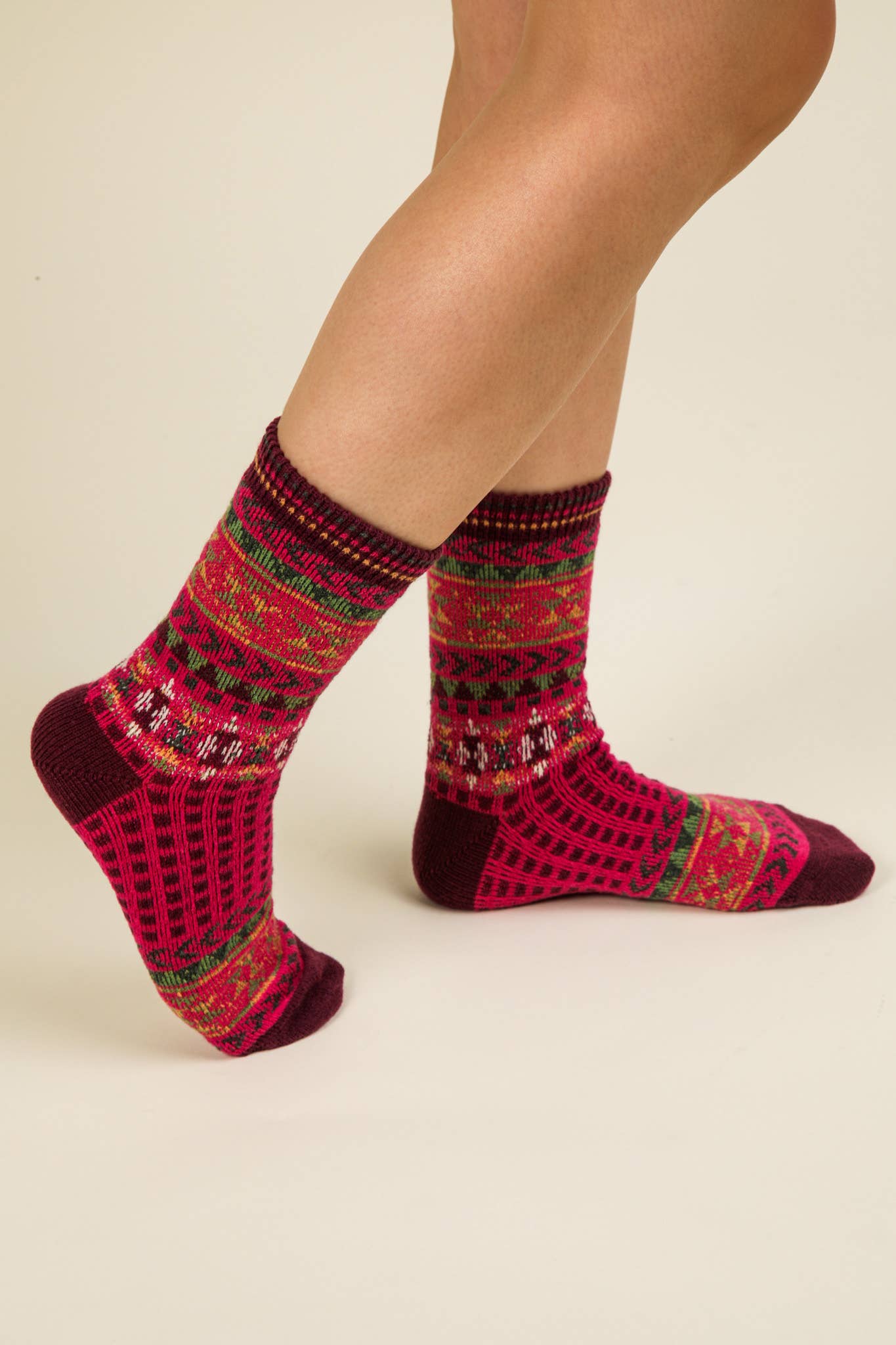 Ladies Geometric Graphic Crew Socks