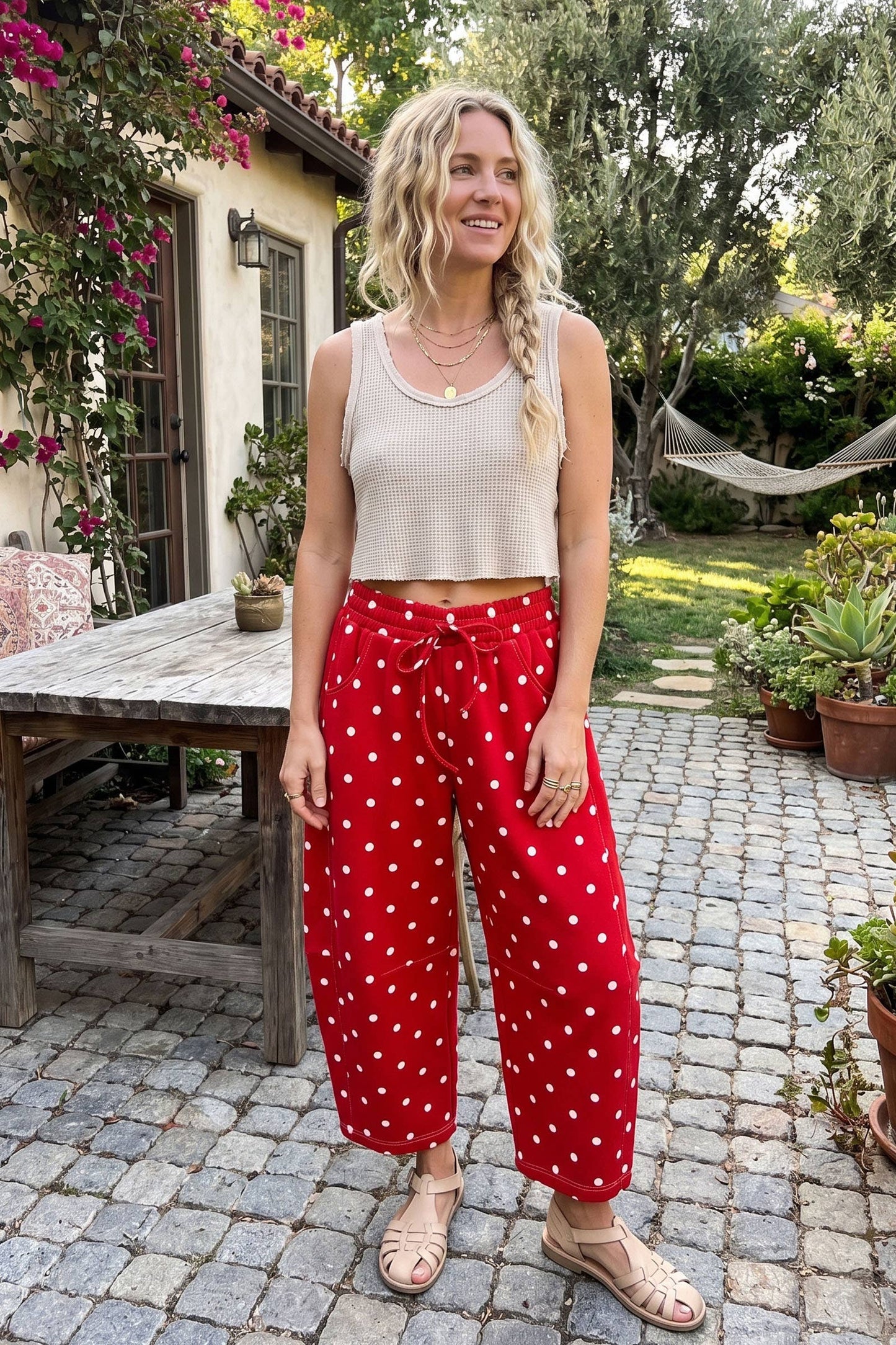 Polka Dot Scuba Barrel Lounge Pants