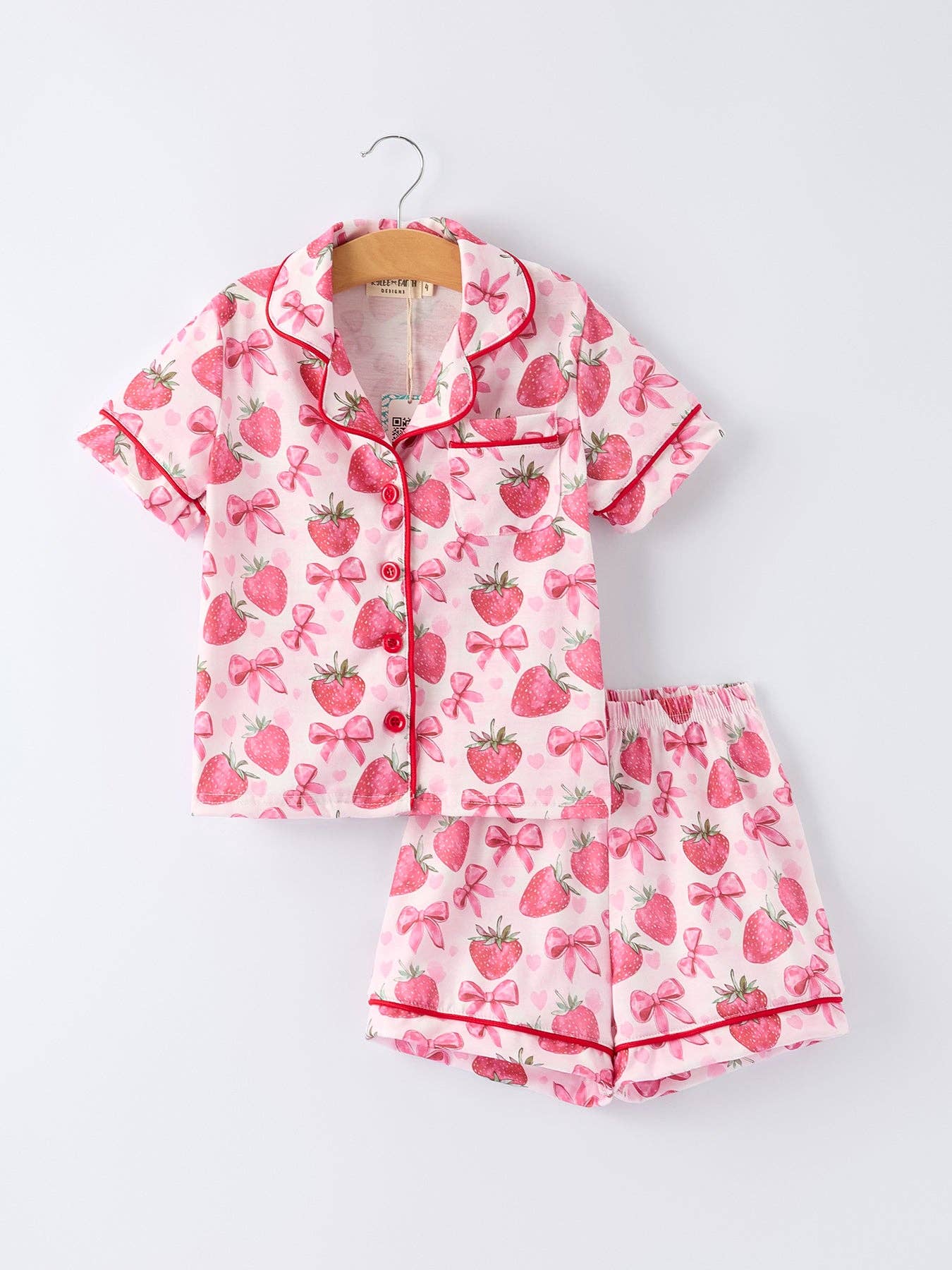 Strawberries and Bows PJ set