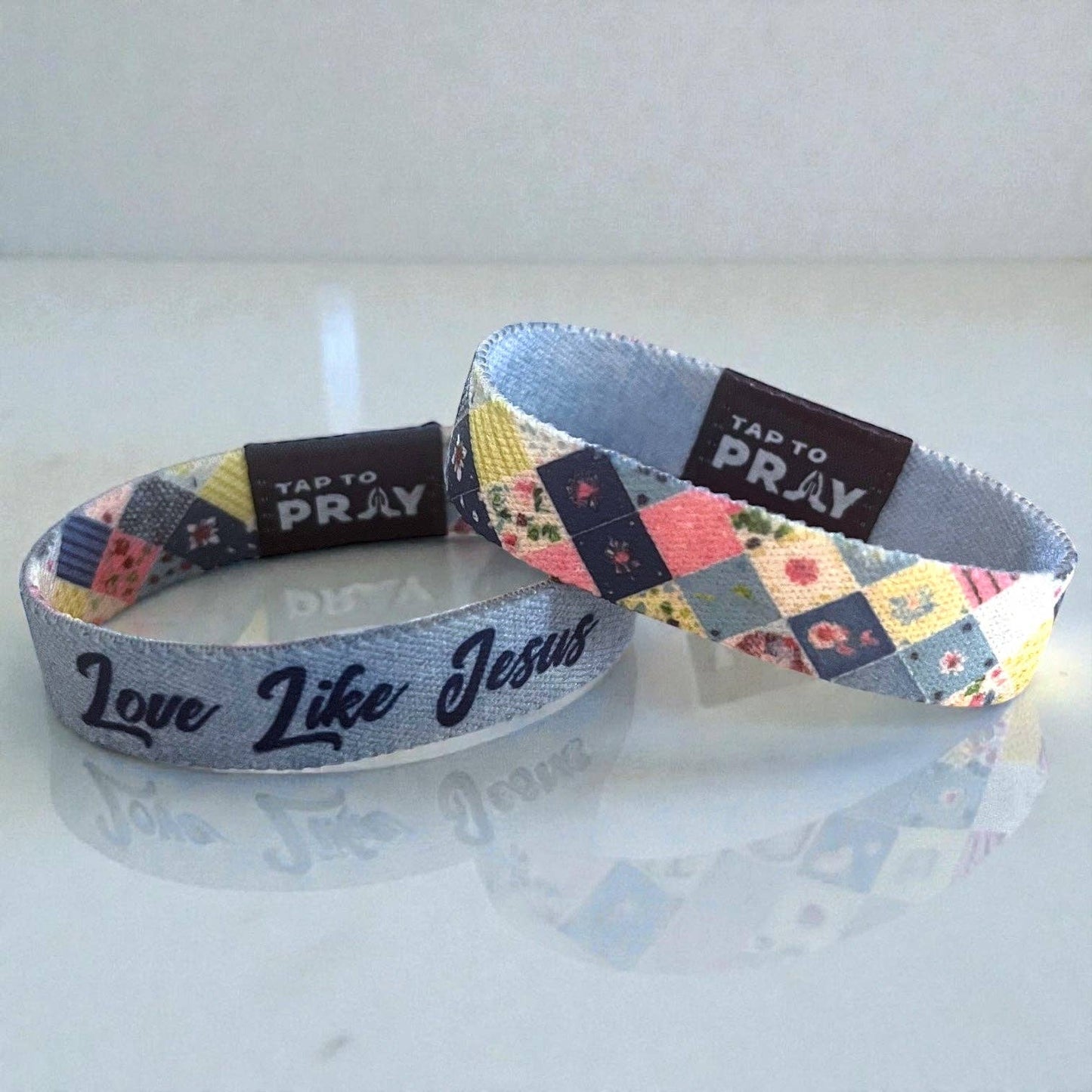 Tap To Pray® Wristband – Patchwork - Love Like Jesus