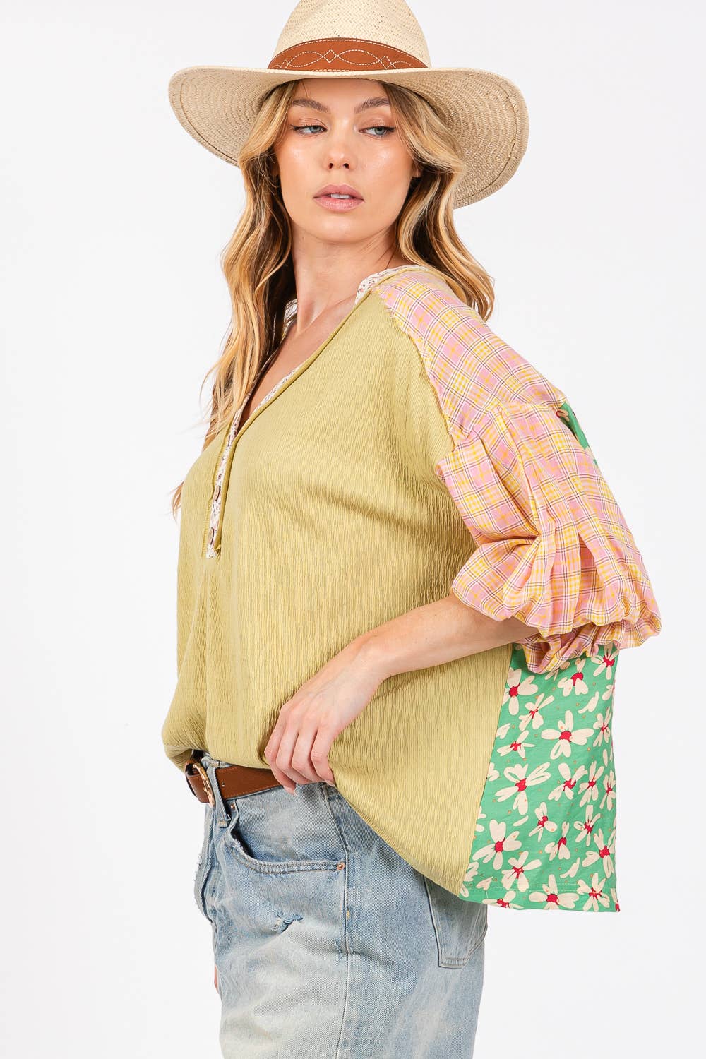 Randi Bubble Sleeve Plus Top