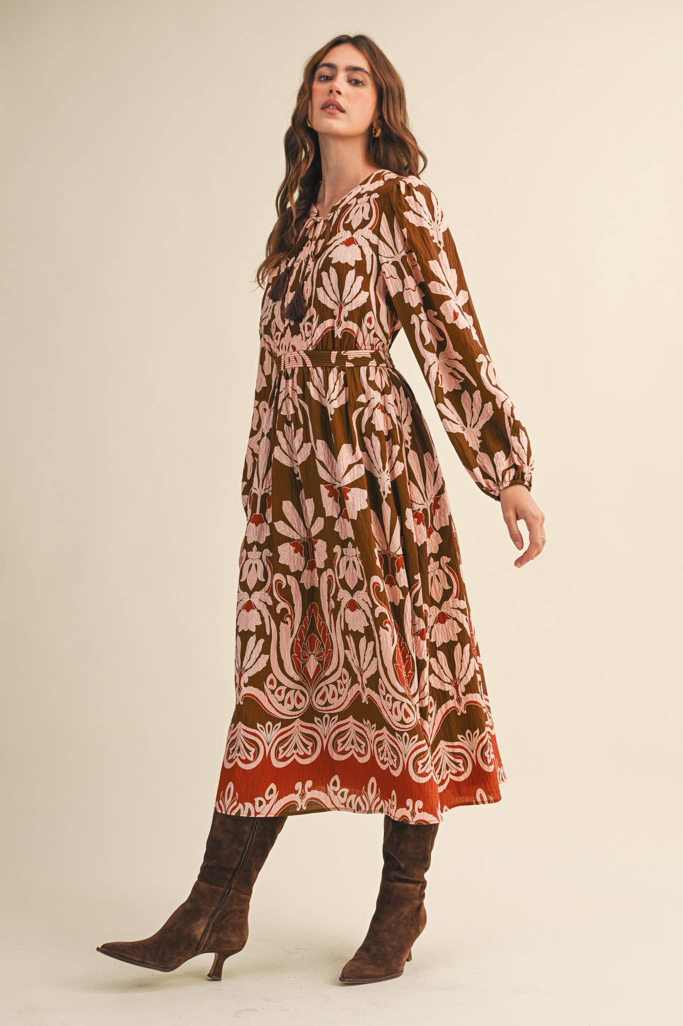 knee length dresses for ladies Betty Blue Floral Midi Dress