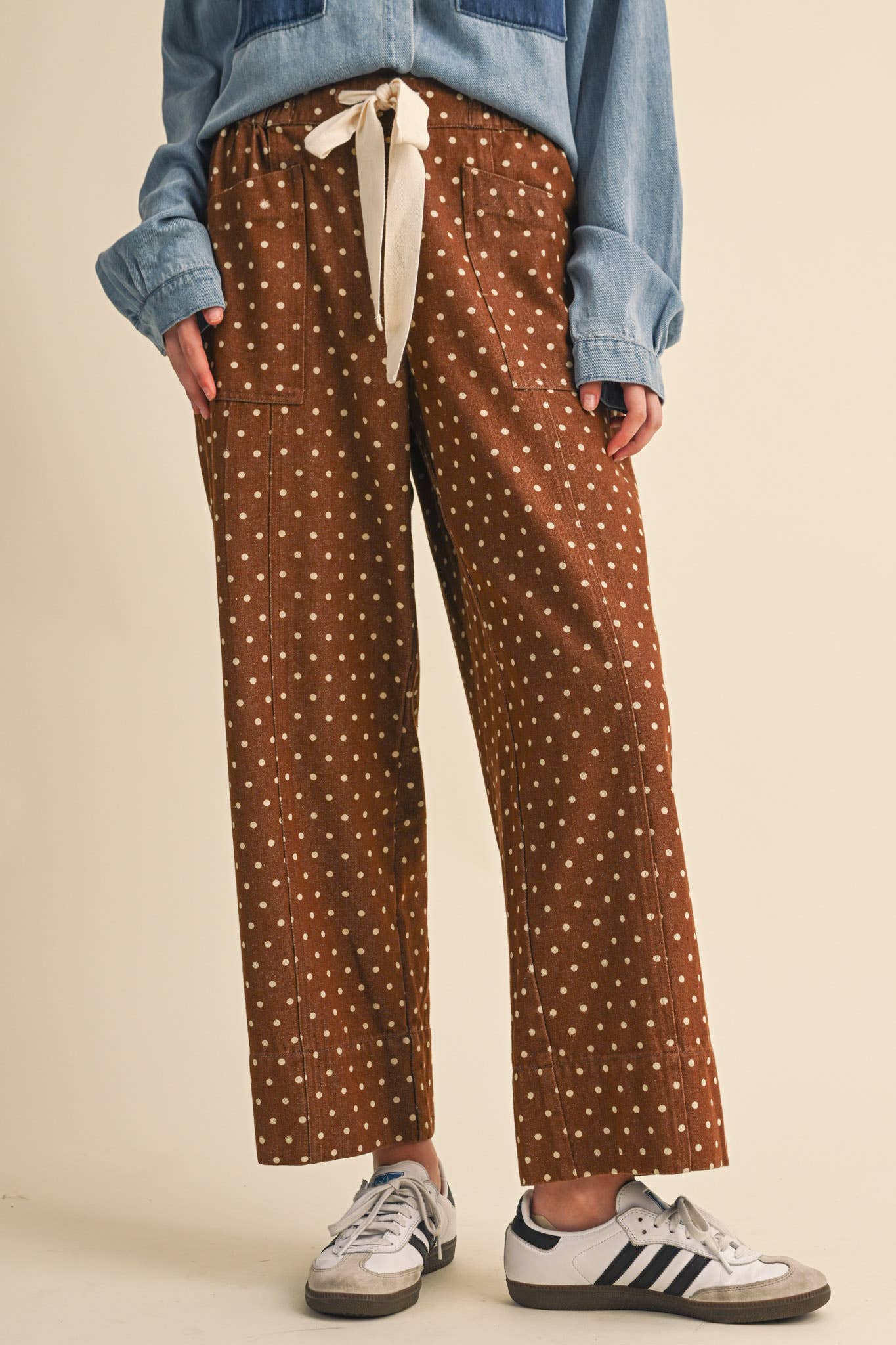 Polka Dot Drawstring Pants