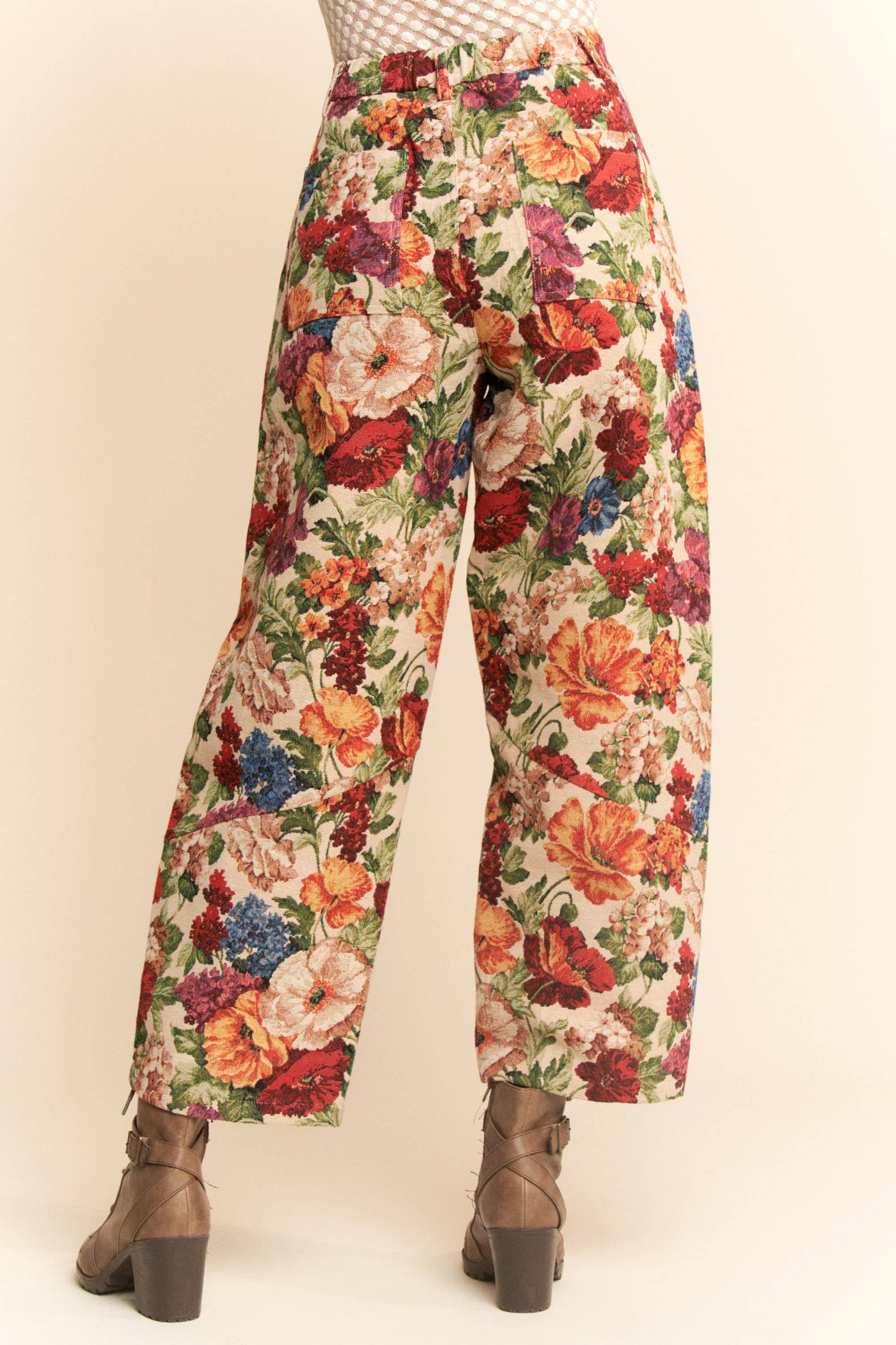 Vintage Inspired Floral Barrel Pants