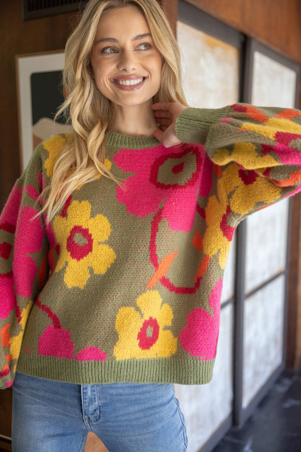 Ashlee Floral Long Sleeve Sweater