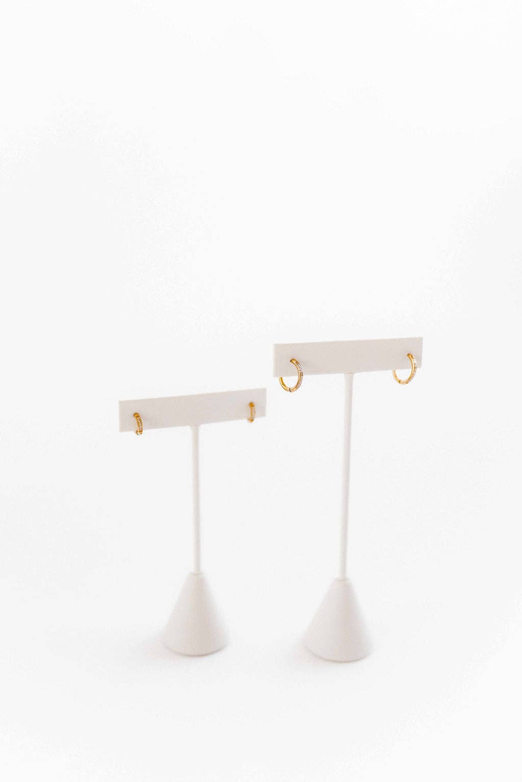 Huggie Earrings - Scarlett Hoop Gold 8mm CZ