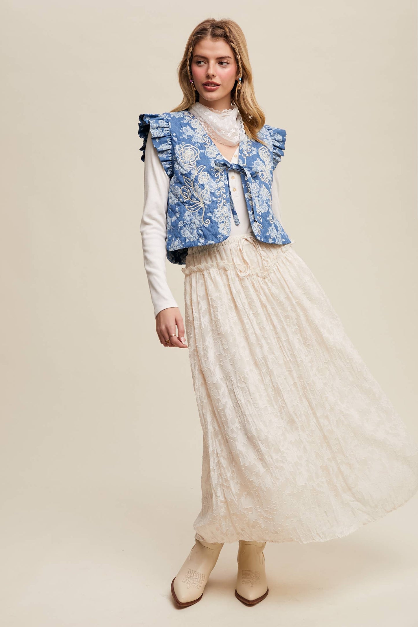 Burnout Floral Vintage Skirt