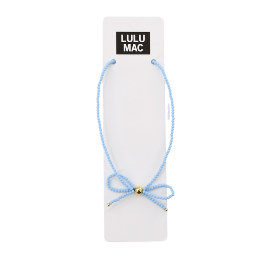 LULU Bow Necklace LIGHT BLUE