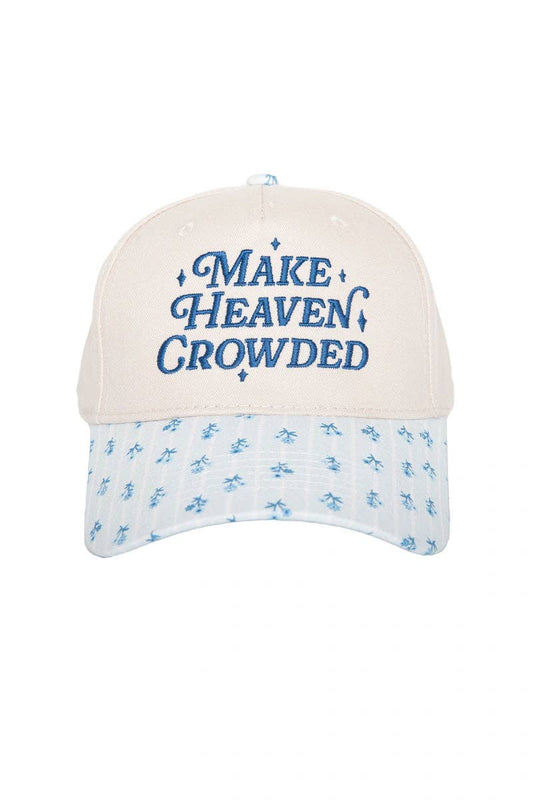 Make Heaven Crowded Vintage Trucker Hats: Light Blue Floral