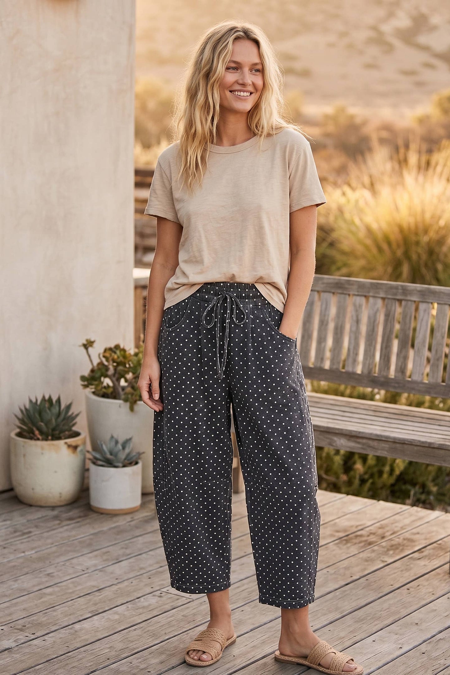 Mineral Washed Scuba Barrel Lounge Pants