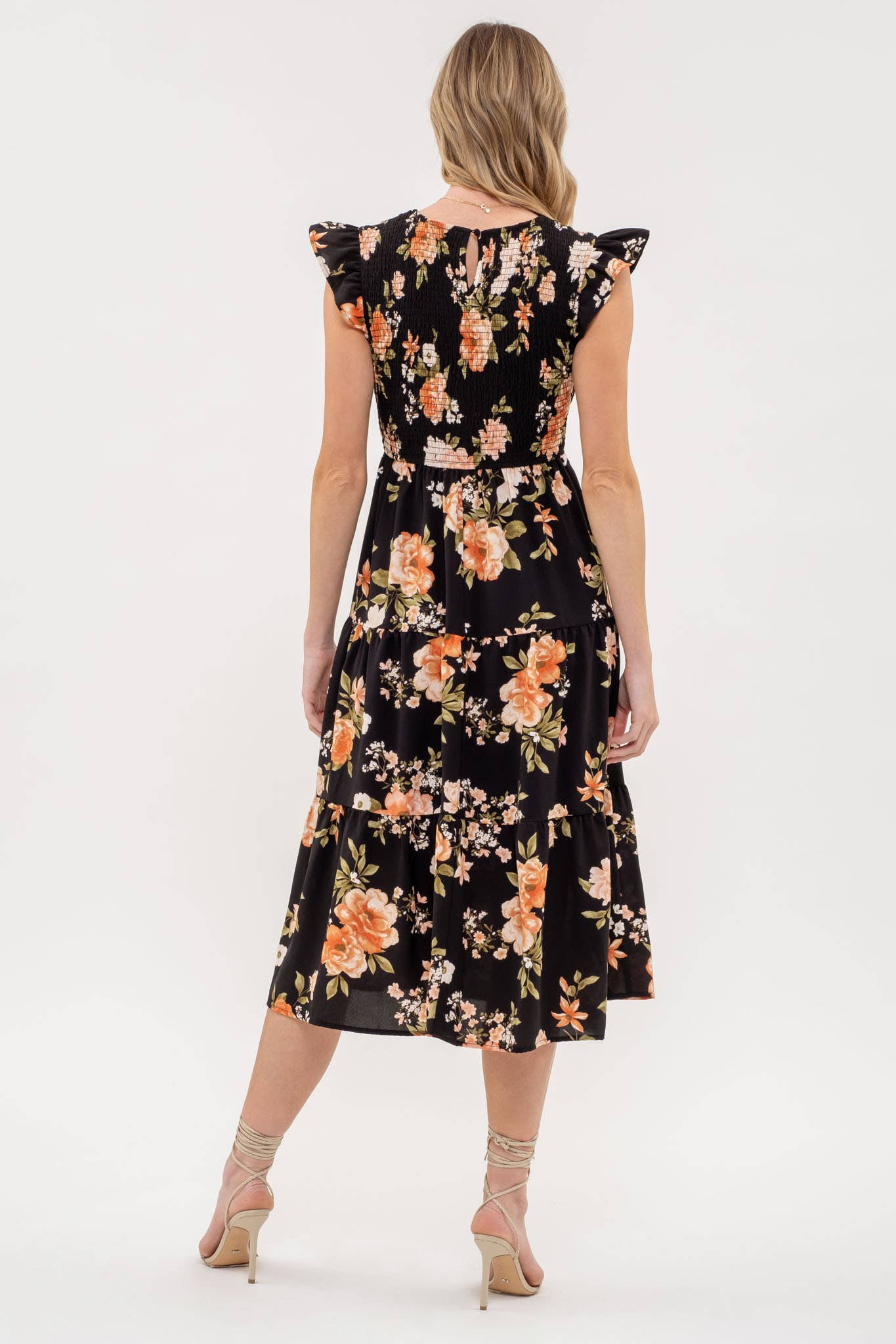 Jenna Smocked Floral Midi Dress