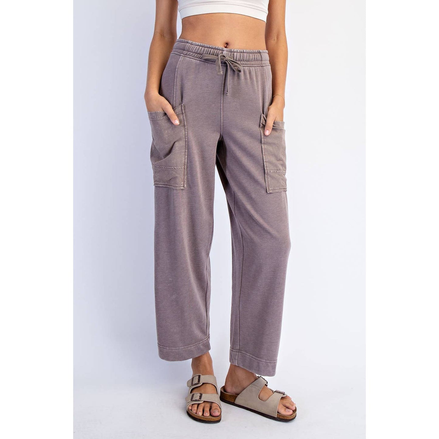 Mineral Washed French Terry Cargo Pant