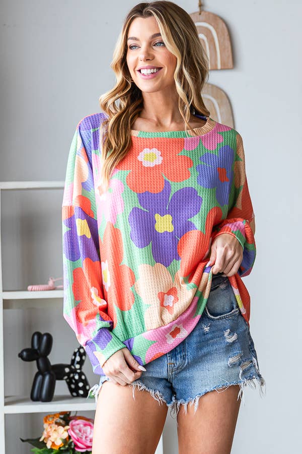 Wesley Floral Oversized Pullover - Milly's Boutique