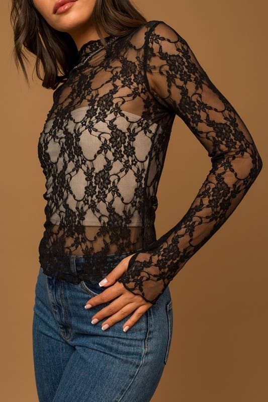 Floral Mesh Top - Milly's Boutique