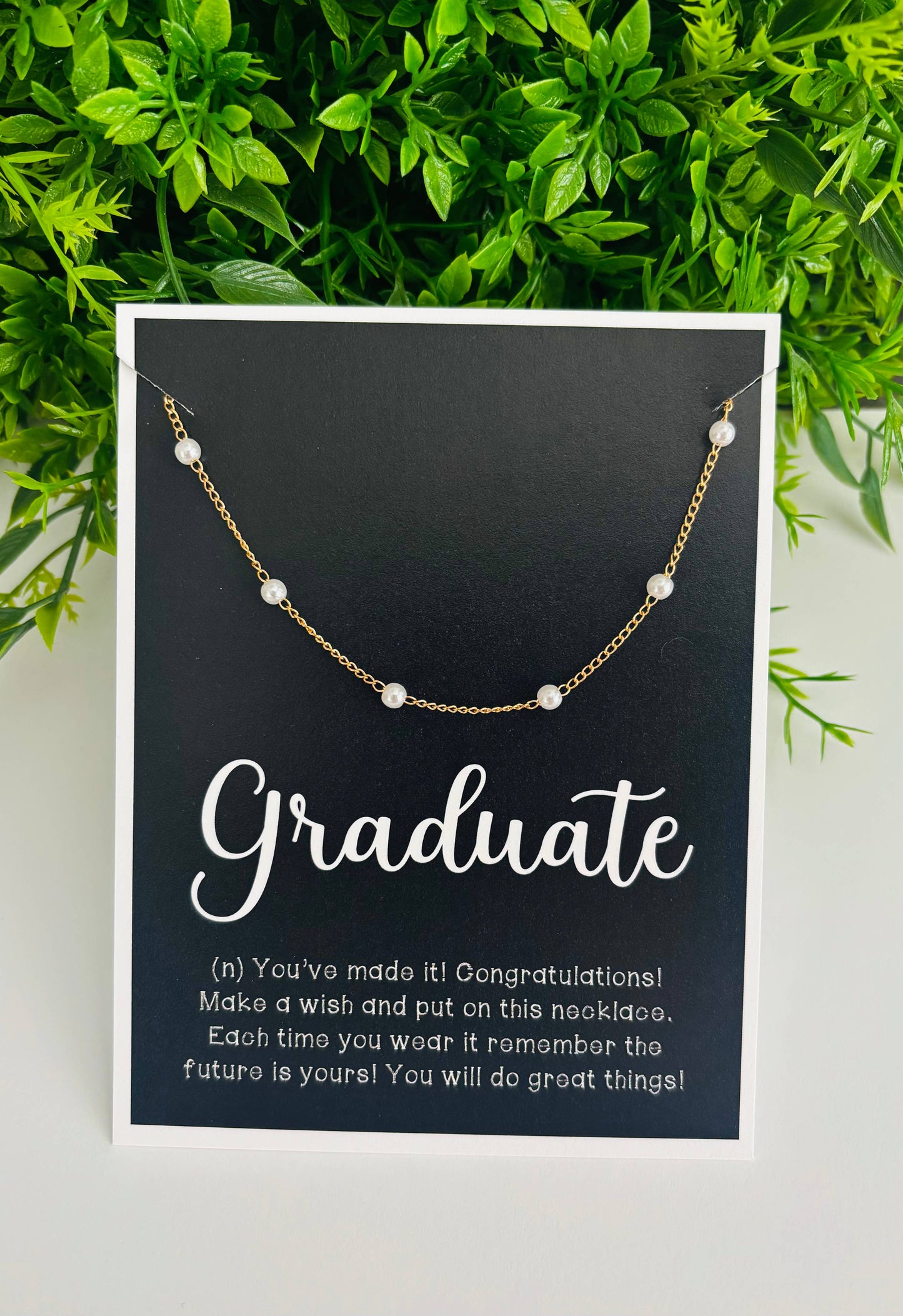 Graduation Adjustable Pearl Necklace - Milly's Boutique