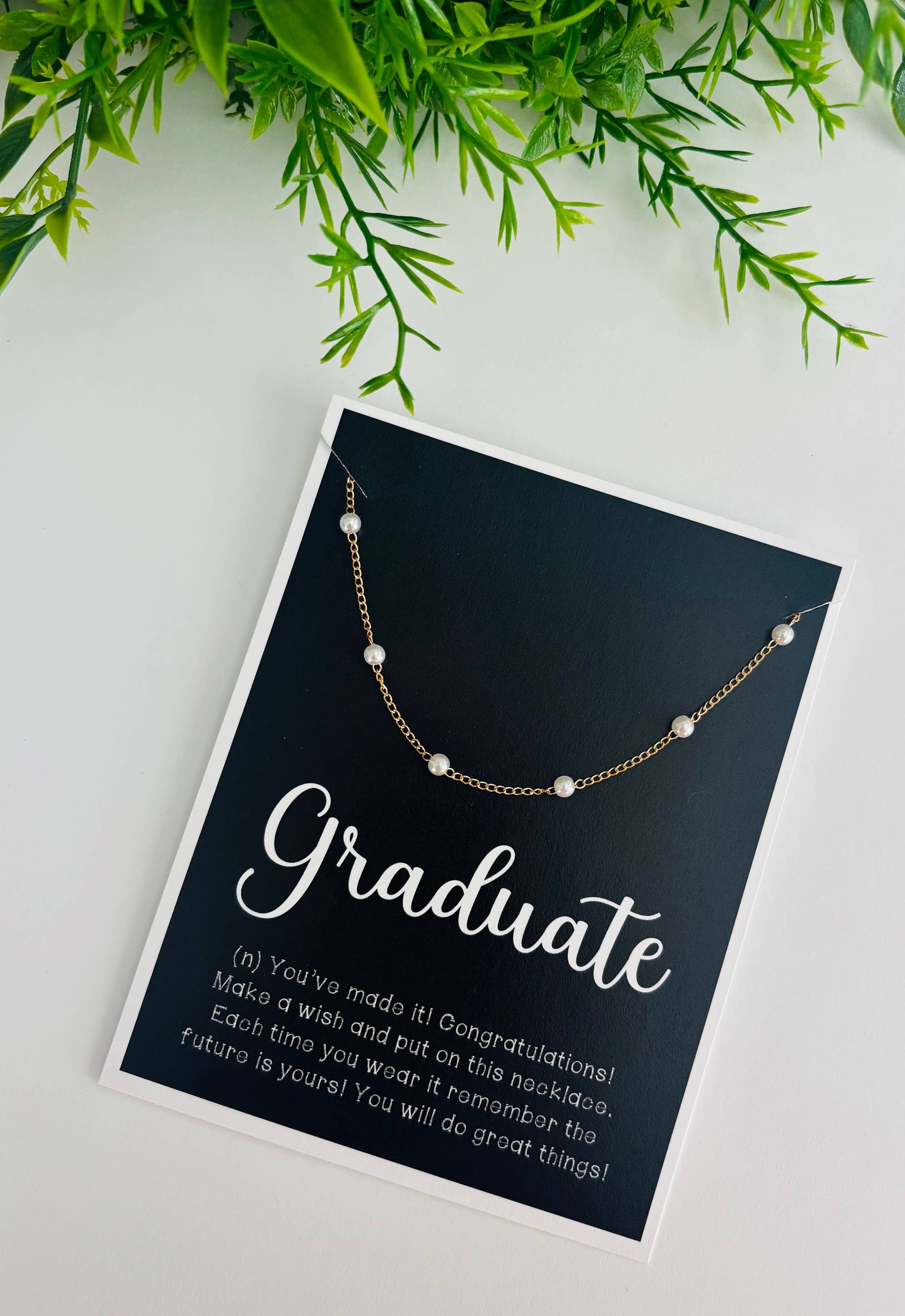 Graduation Adjustable Pearl Necklace - Milly's Boutique