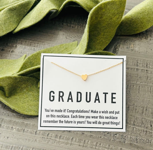 Graduation Gift Heart Necklace Card - Milly's Boutique