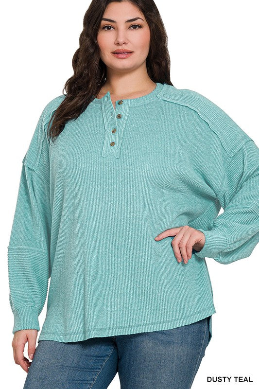 Hacci Henley Plus Top - Milly's Boutique