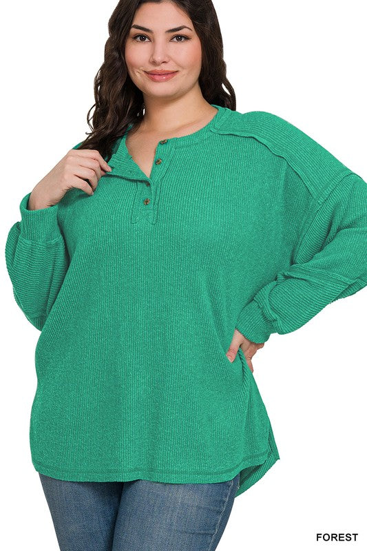 Hacci Henley Plus Top - Milly's Boutique