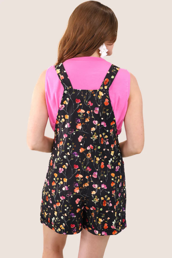 Happy Blooms Overall Shorts - Milly's Boutique