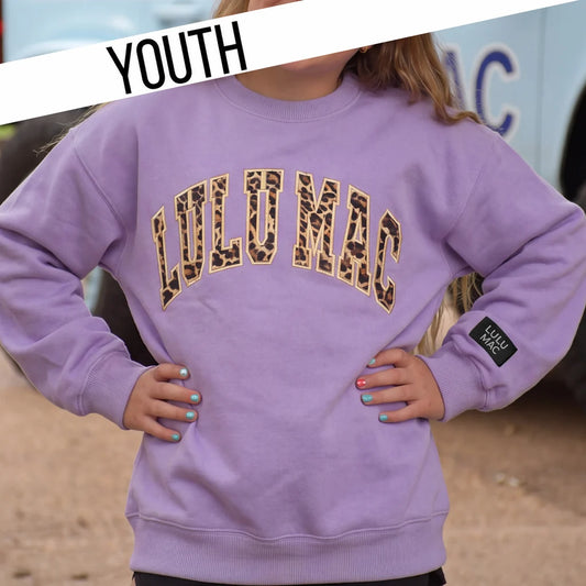 Lulu Mac Leopard Logo Youth Sweatshirt