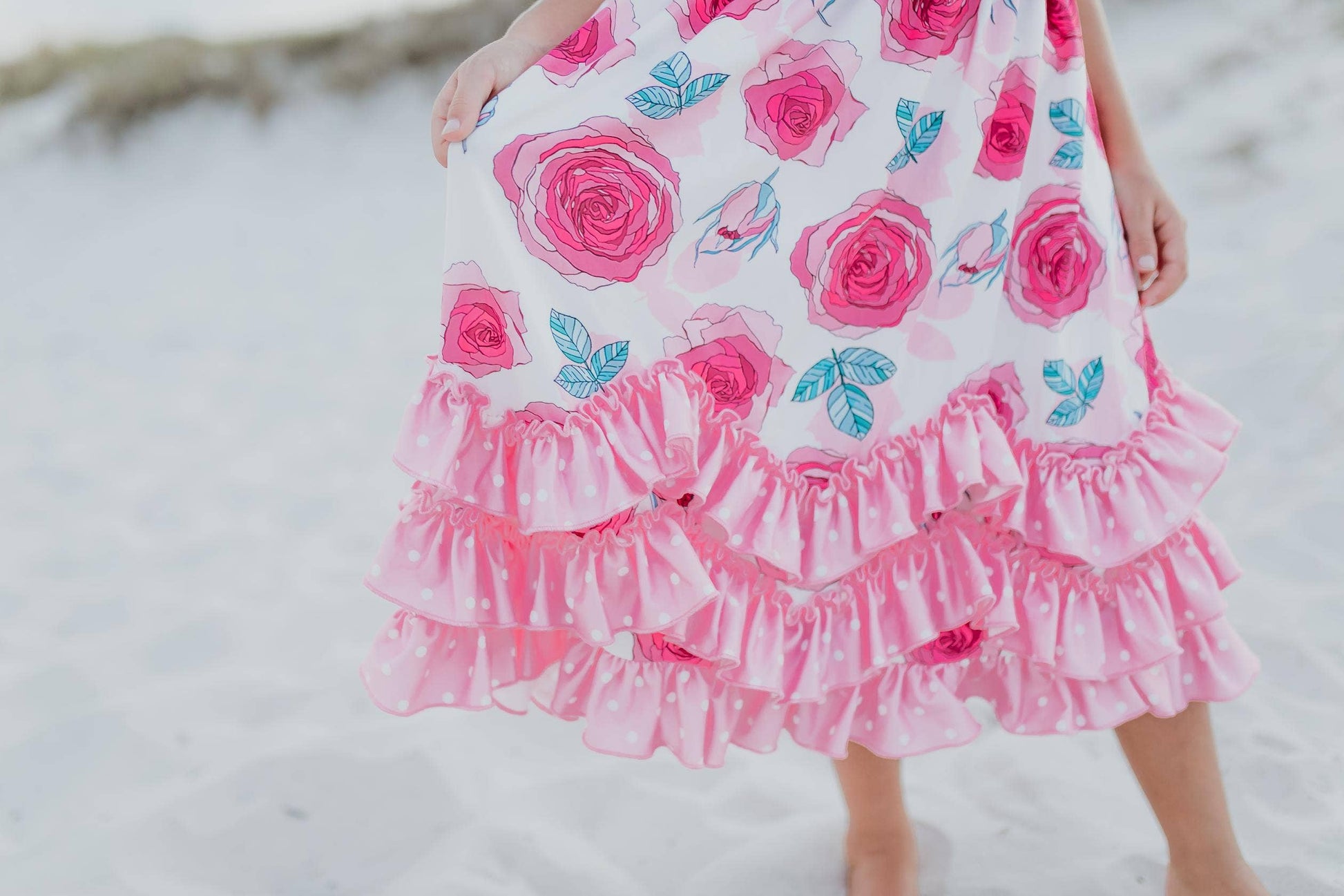 Jayla Pink Rose Three Ruffle Dress - Milly's Boutique