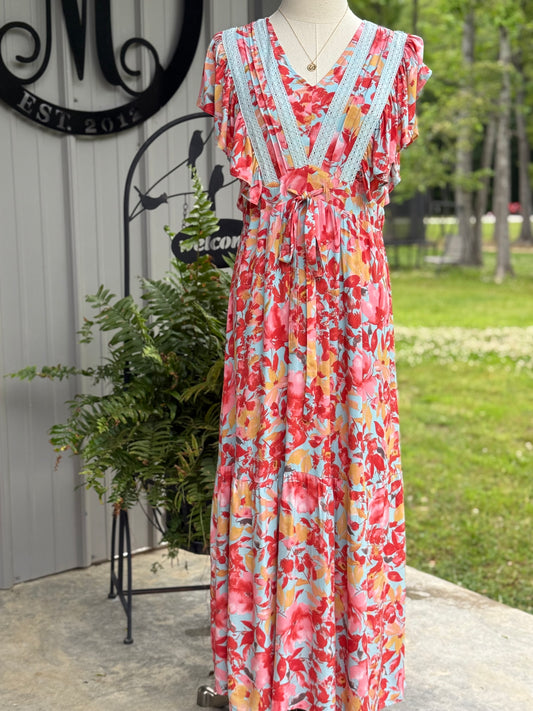 Jenny Floral Midi Dress - Milly's Boutique