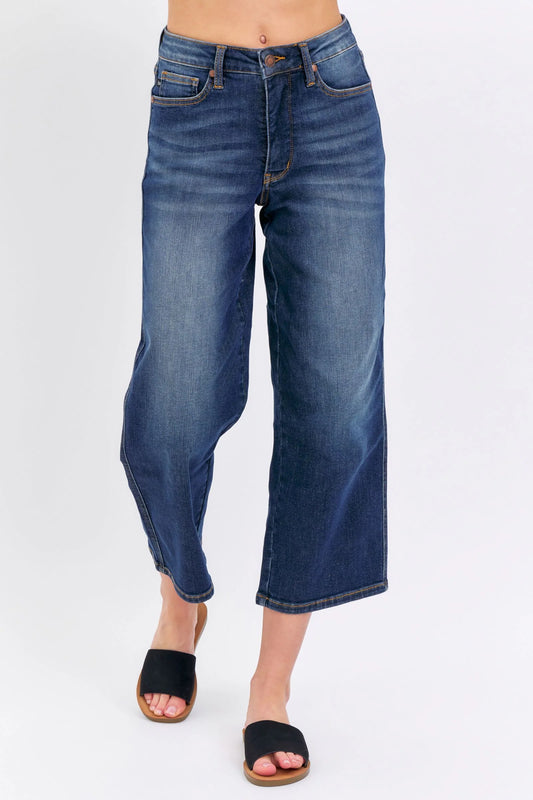 Jessie Tummy Control Cropped Wide Jeans - Milly's Boutique