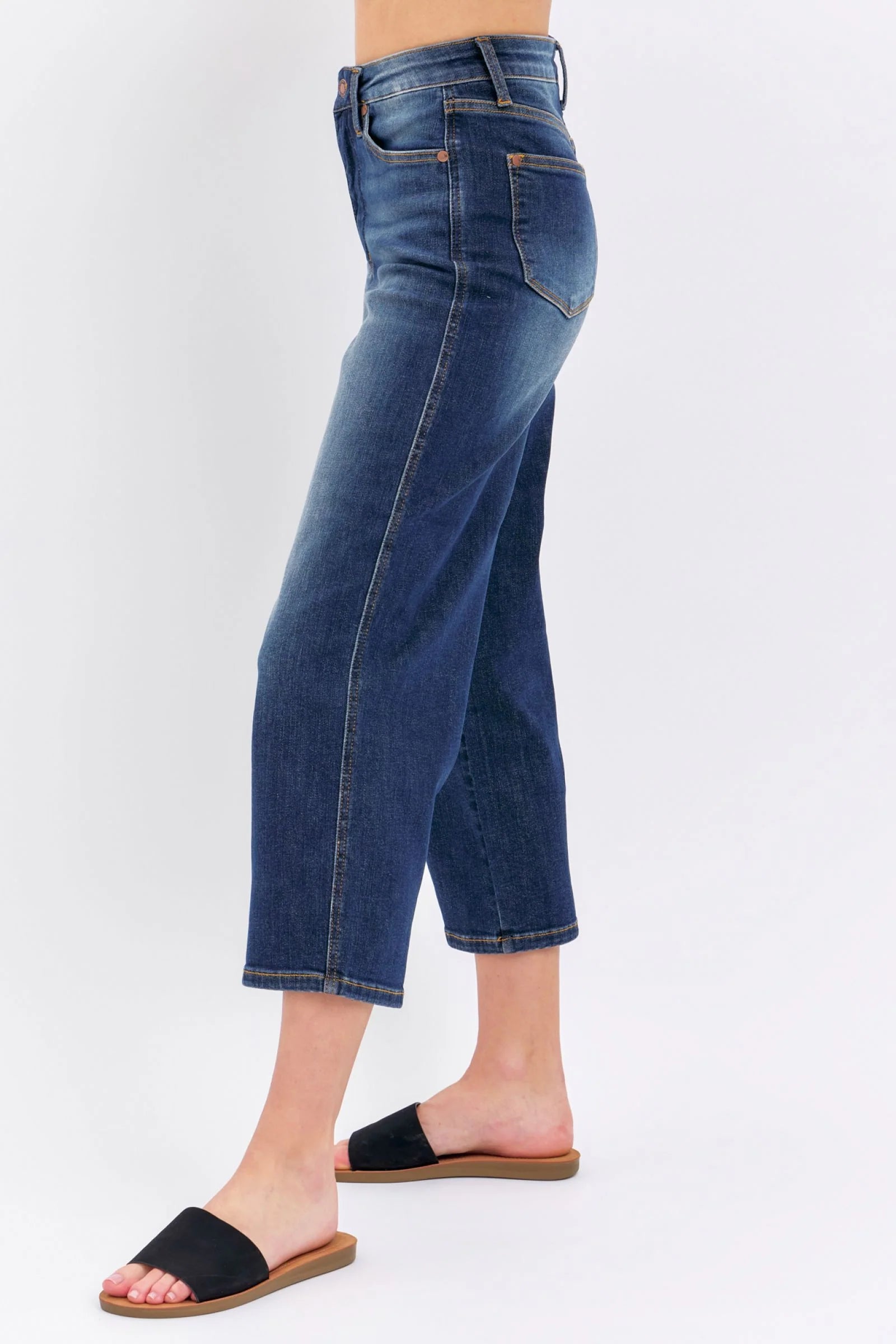 Jessie Tummy Control Cropped Wide Jeans - Milly's Boutique