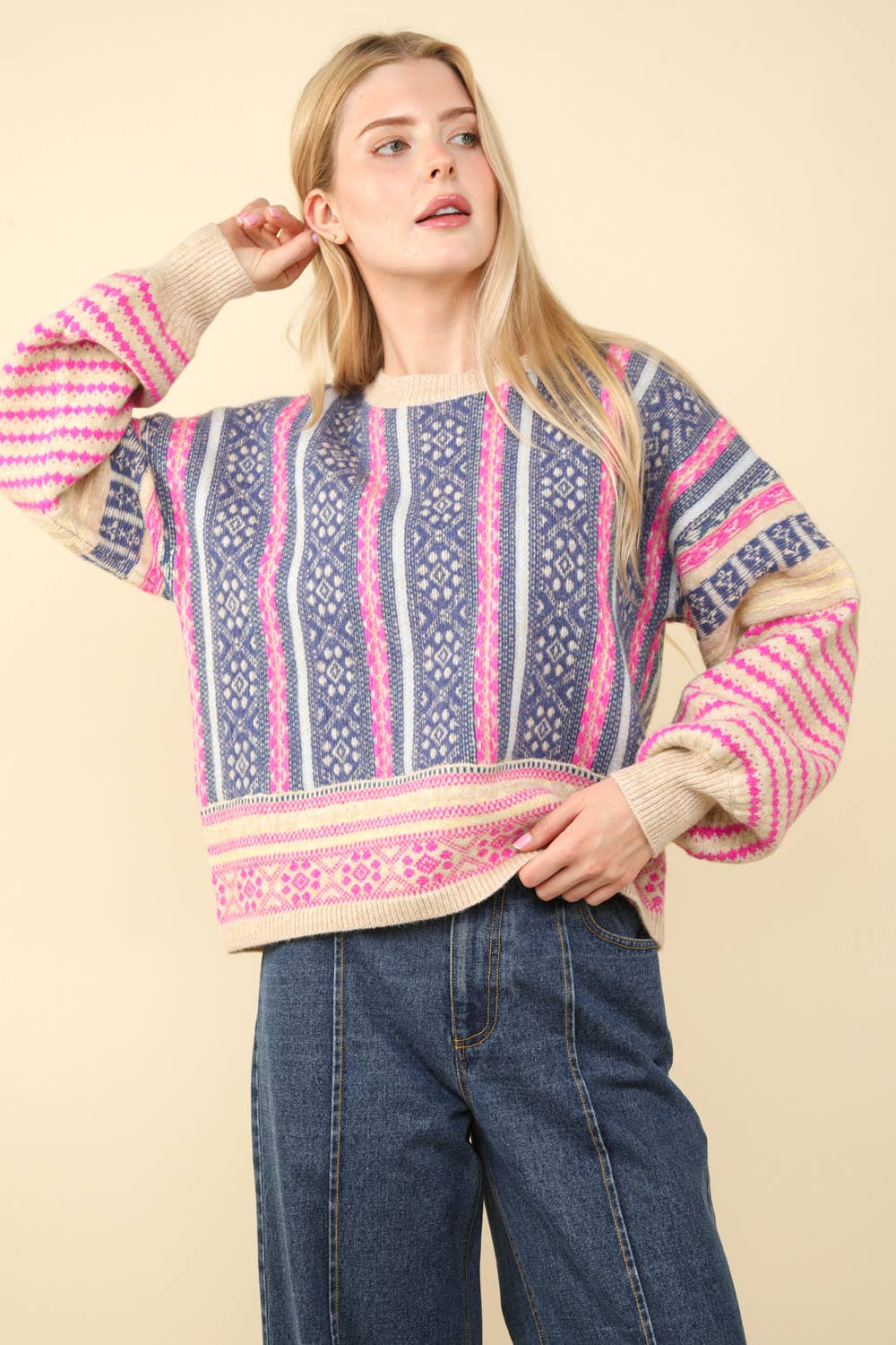 Josie Oversized Cozy Printed Sweater - Milly's Boutique