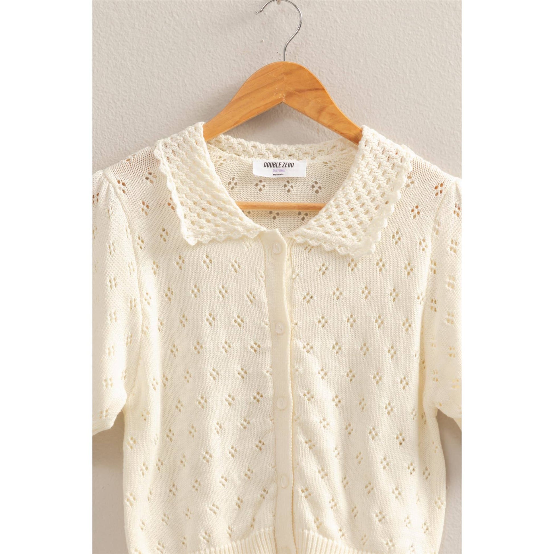 June Scalloped Collared Cardigan - Milly's Boutique