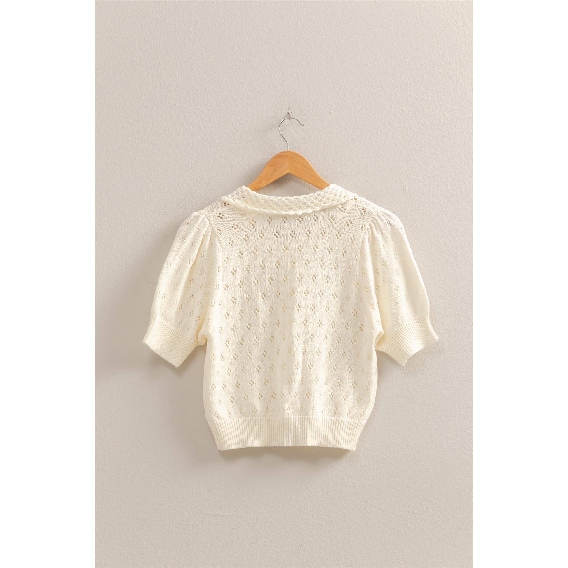 June Scalloped Collared Cardigan - Milly's Boutique