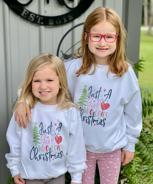 Just a Girl Who Loves Christmas Youth Sweatshirt - Milly's Boutique