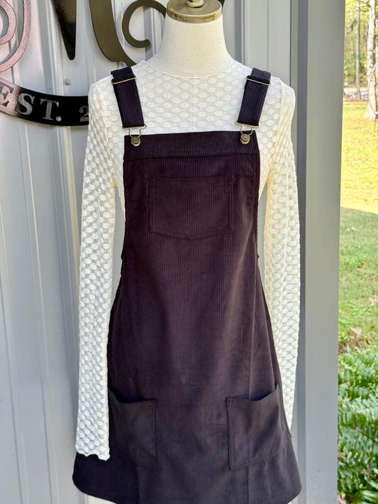 Laci Corduroy Overall Dress - Milly's Boutique