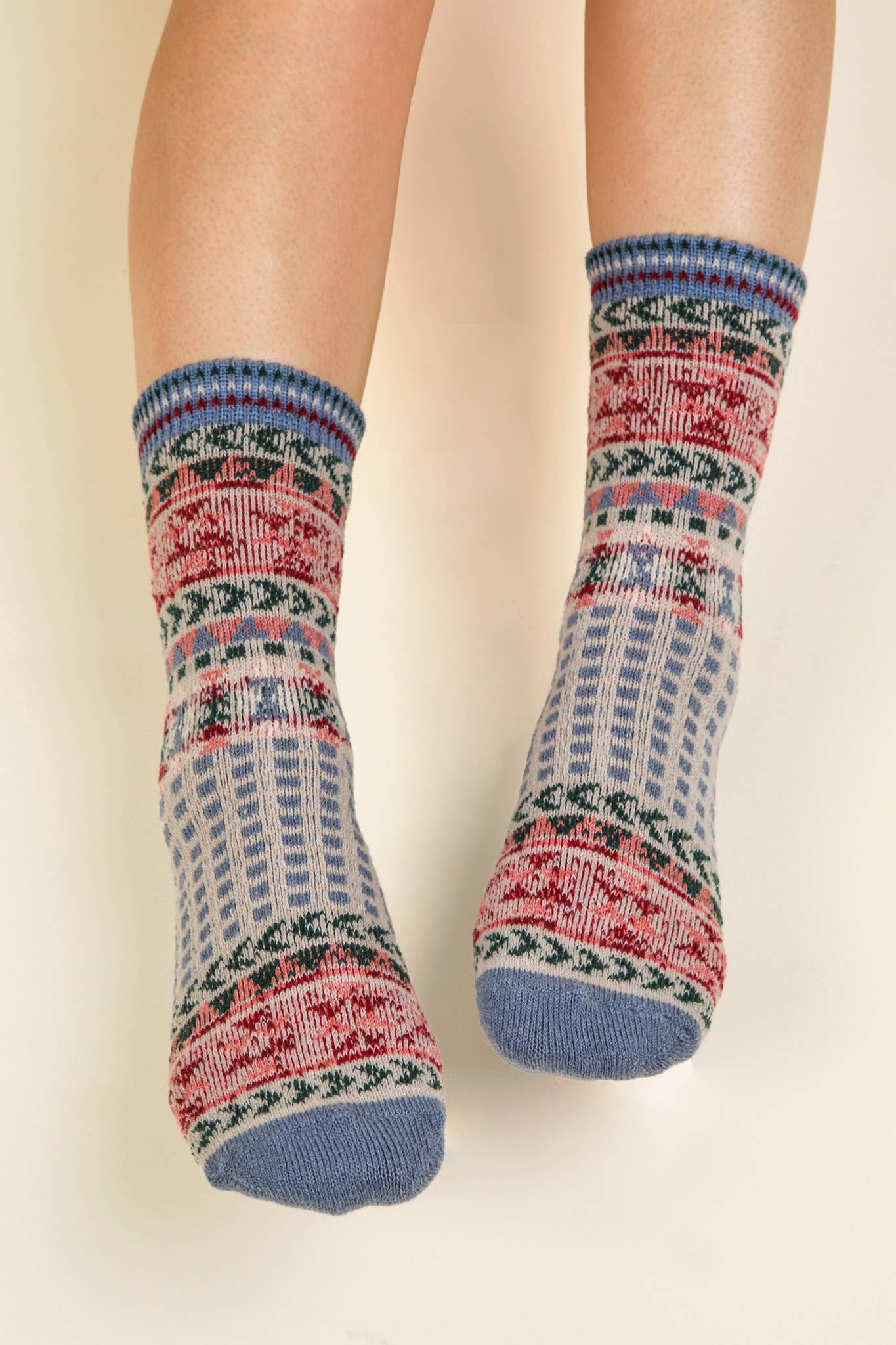 Ladies Geometric Graphic Crew Socks - Milly's Boutique