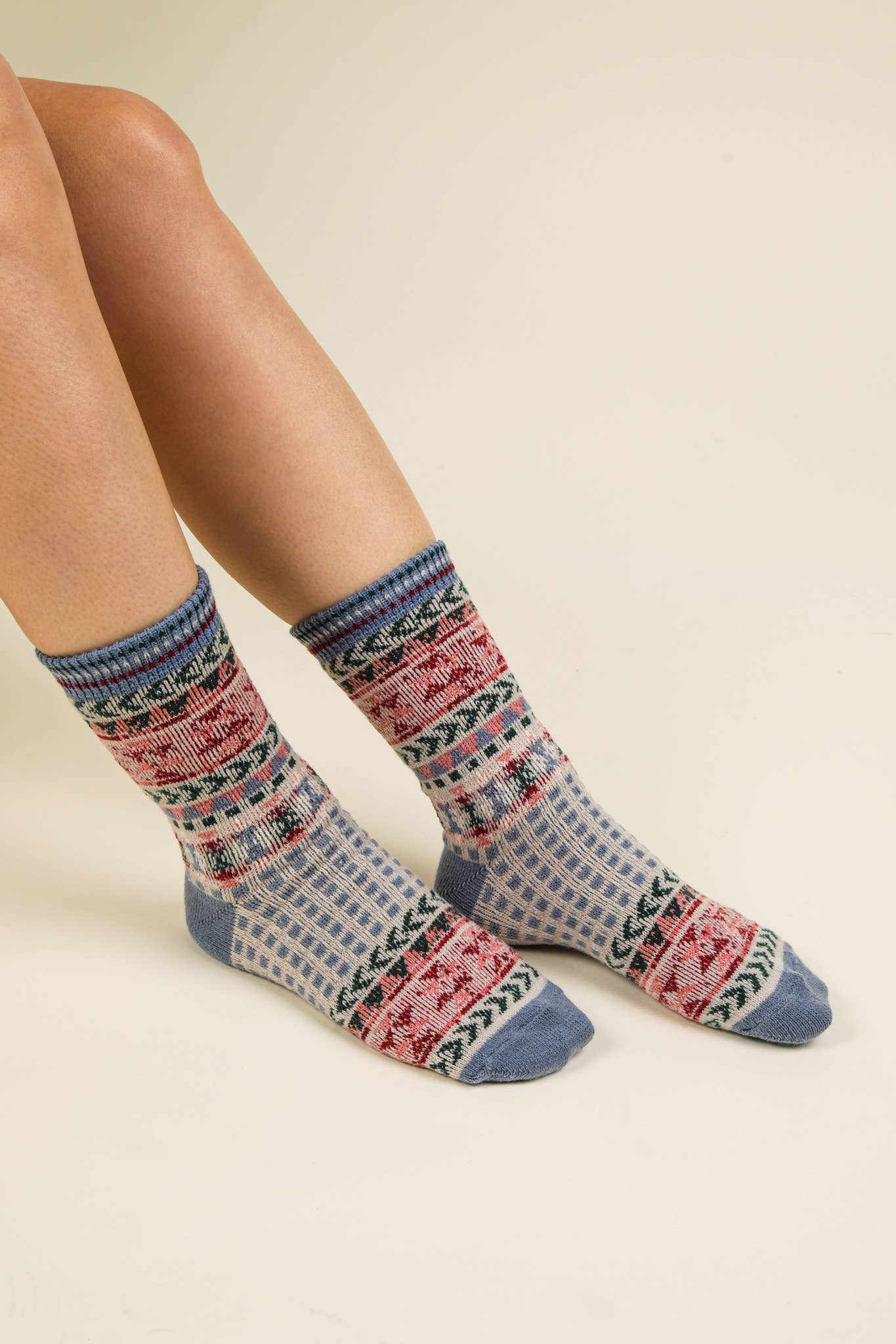 Ladies Geometric Graphic Crew Socks - Milly's Boutique