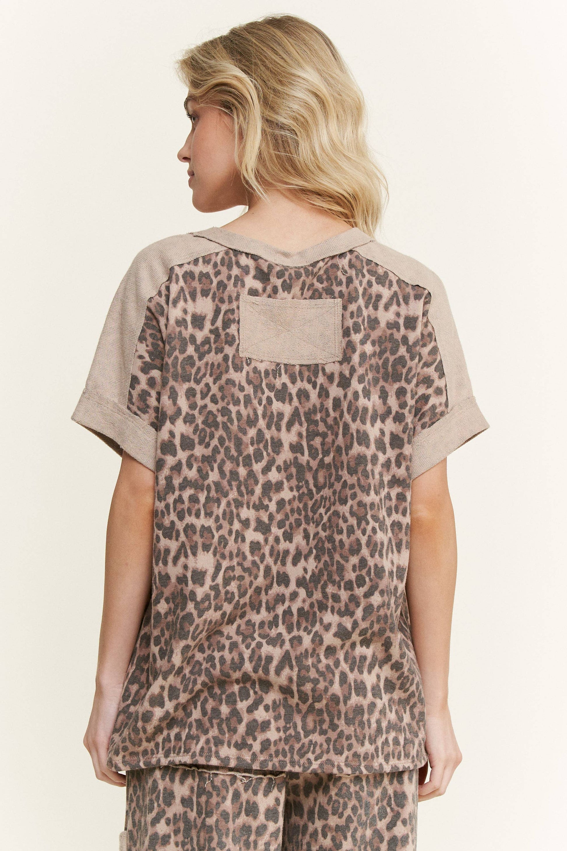 Mineral Washed Leopard Print Top - Milly's Boutique