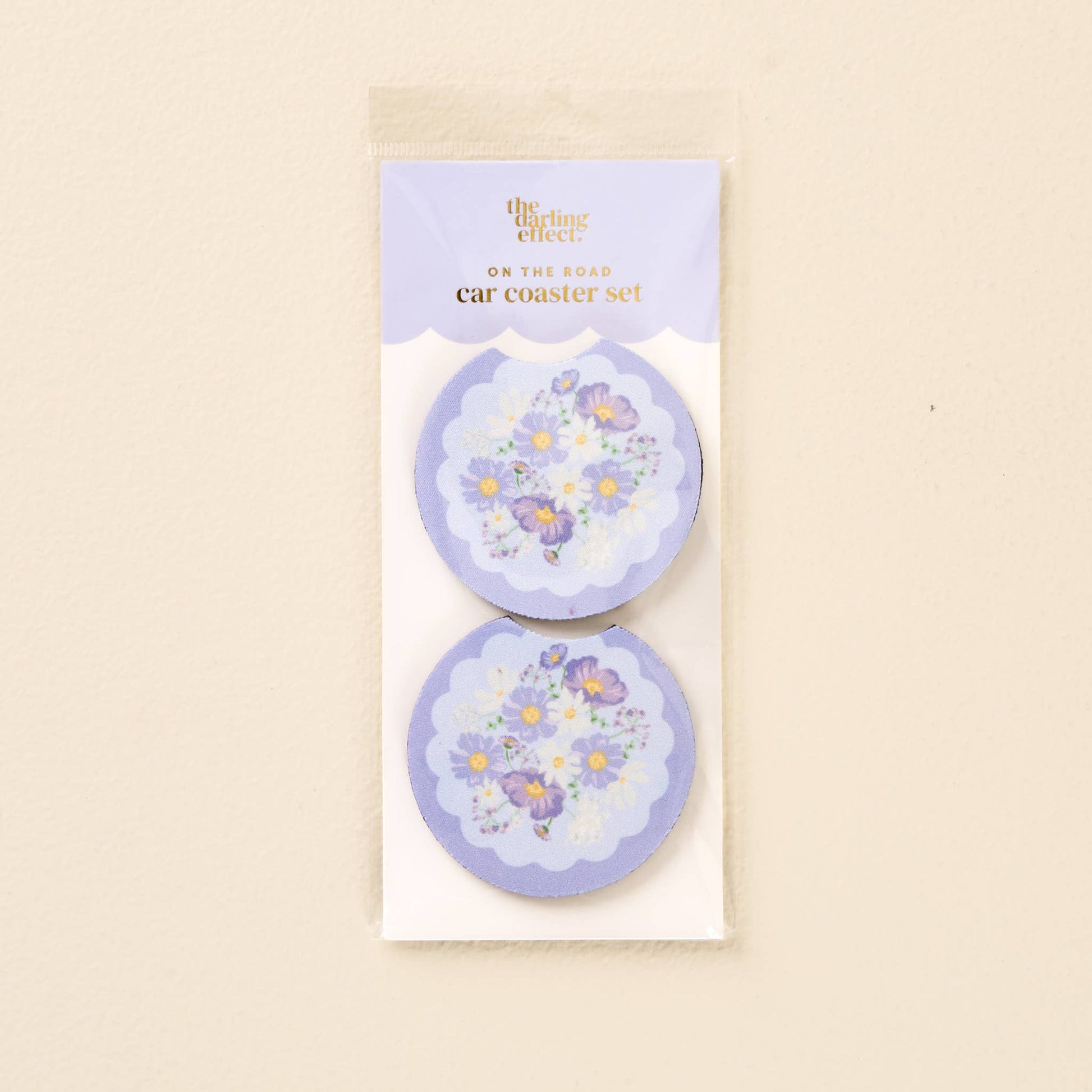 On the Road Car Coaster Set-Bouquet Beauty Purple - Milly's Boutique