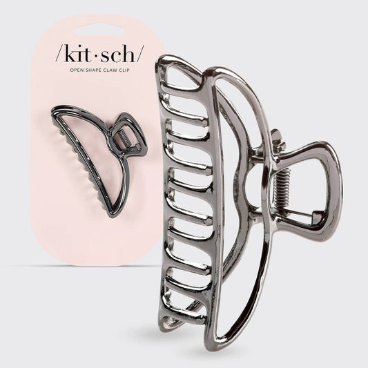 Open Shape Claw Clip - Hematite - Milly's Boutique