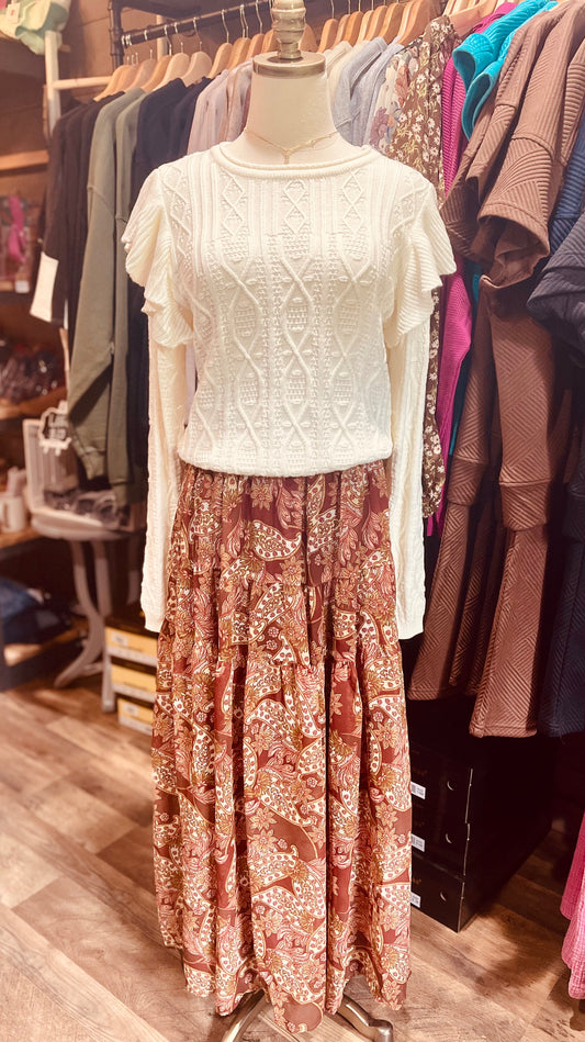 Paisley Boho Maxi Skirt - Milly's Boutique
