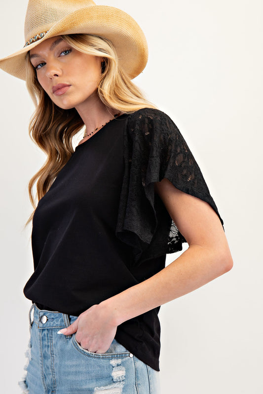 Penny Lace Sleeve Top - Milly's Boutique