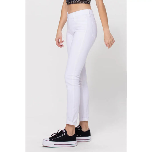 Pull On Skinny Jeans White - Milly's Boutique