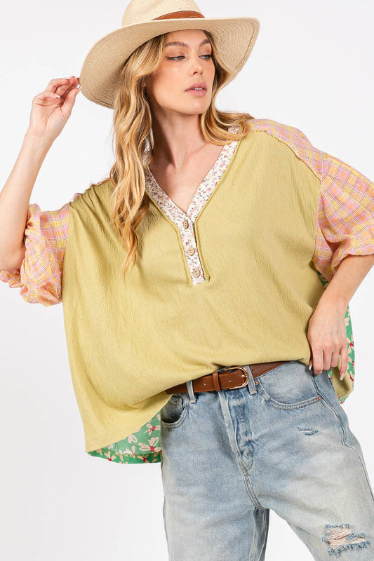 Randi Bubble Sleeve Plus Top - Milly's Boutique