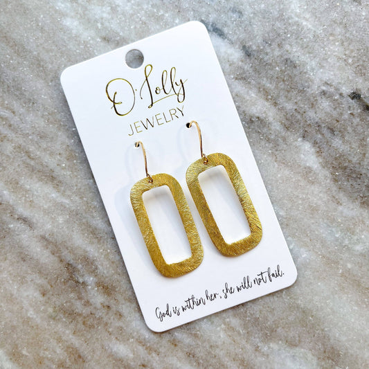 Rectangle Gold Earrings - Milly's Boutique