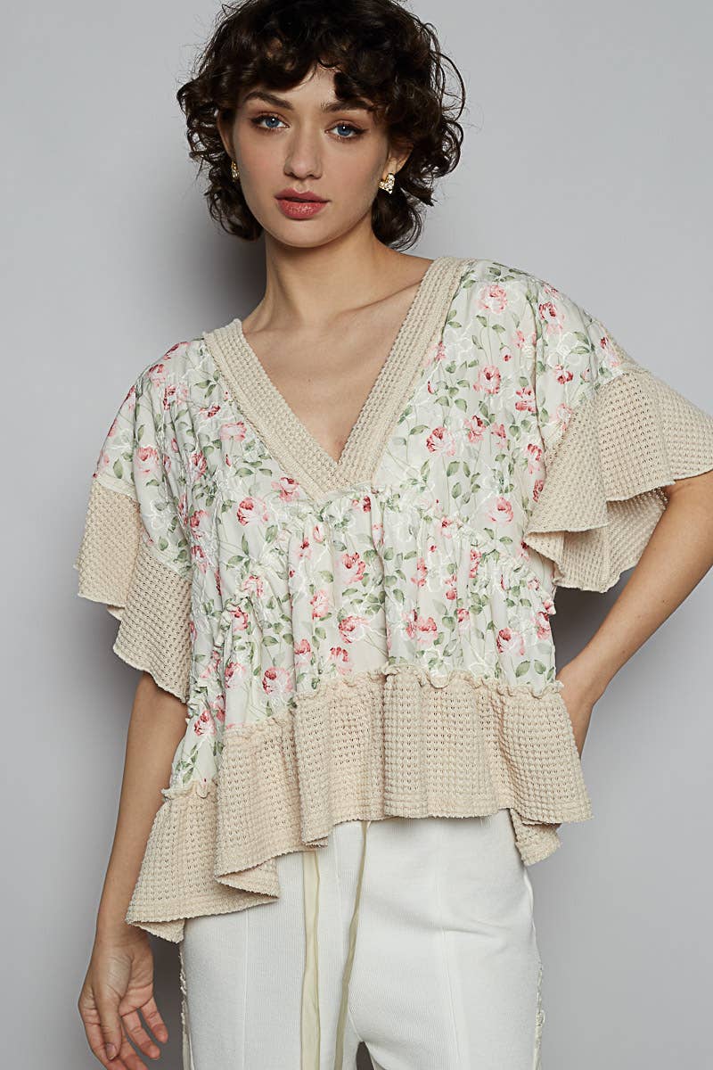 Sadie V-neck Ruffle Top - Milly's Boutique