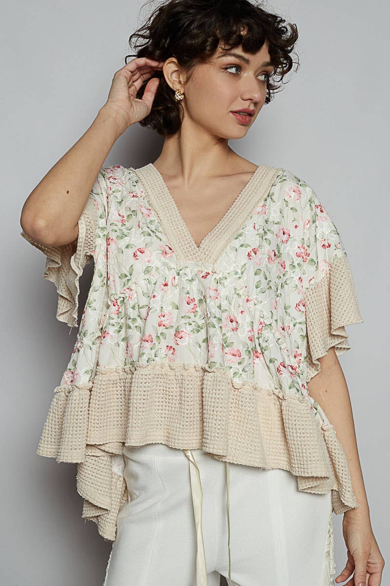 Sadie V-neck Ruffle Top - Milly's Boutique